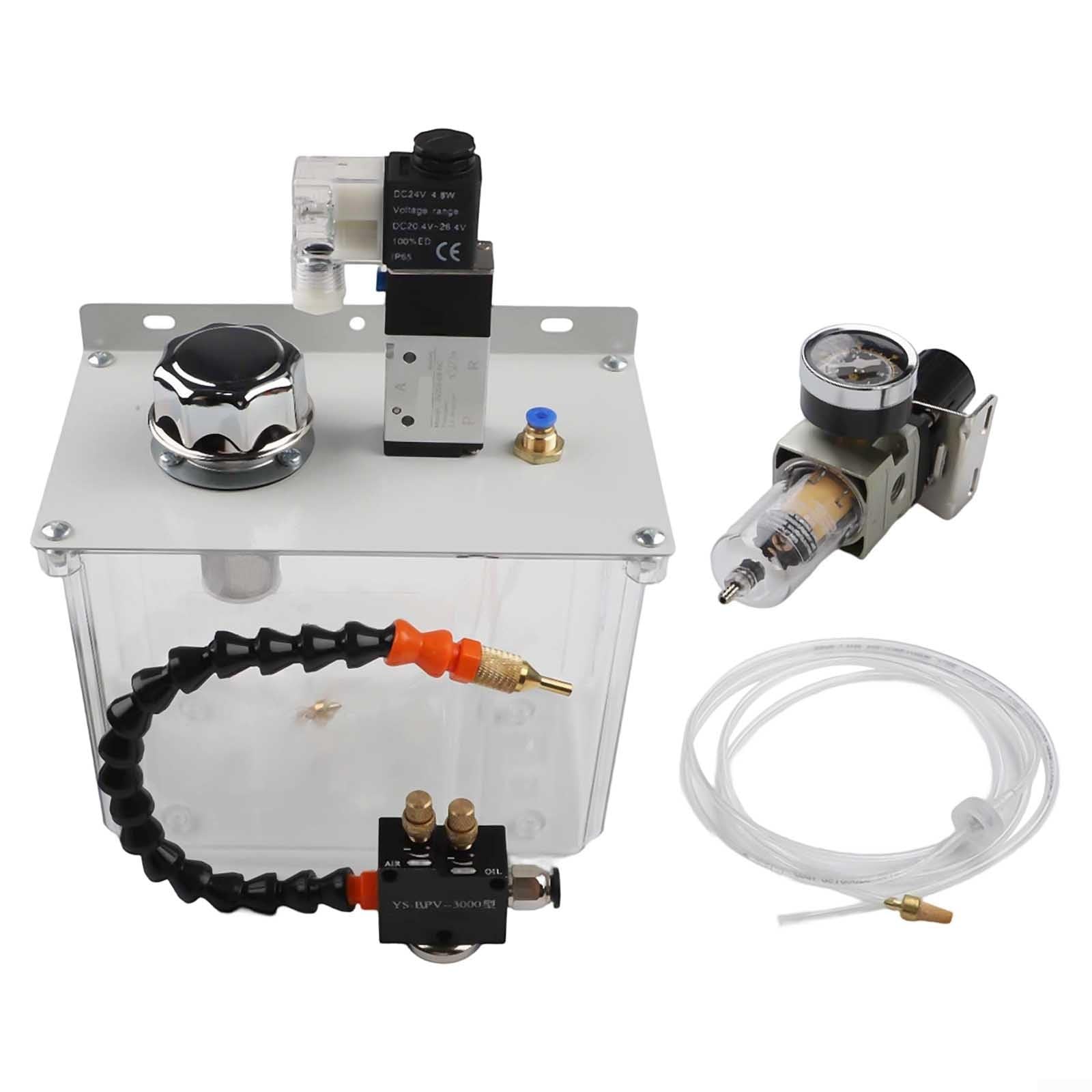 3L Schmiersprüher, vollständig versiegelte PVC- und Metallkonstruktion mit flexiblem Schaft und Druckregler, für Werkstattmaschinen mit einstellbarer Durchflusskontrolle, Kühlpumpenbetrieb (220 V) (24