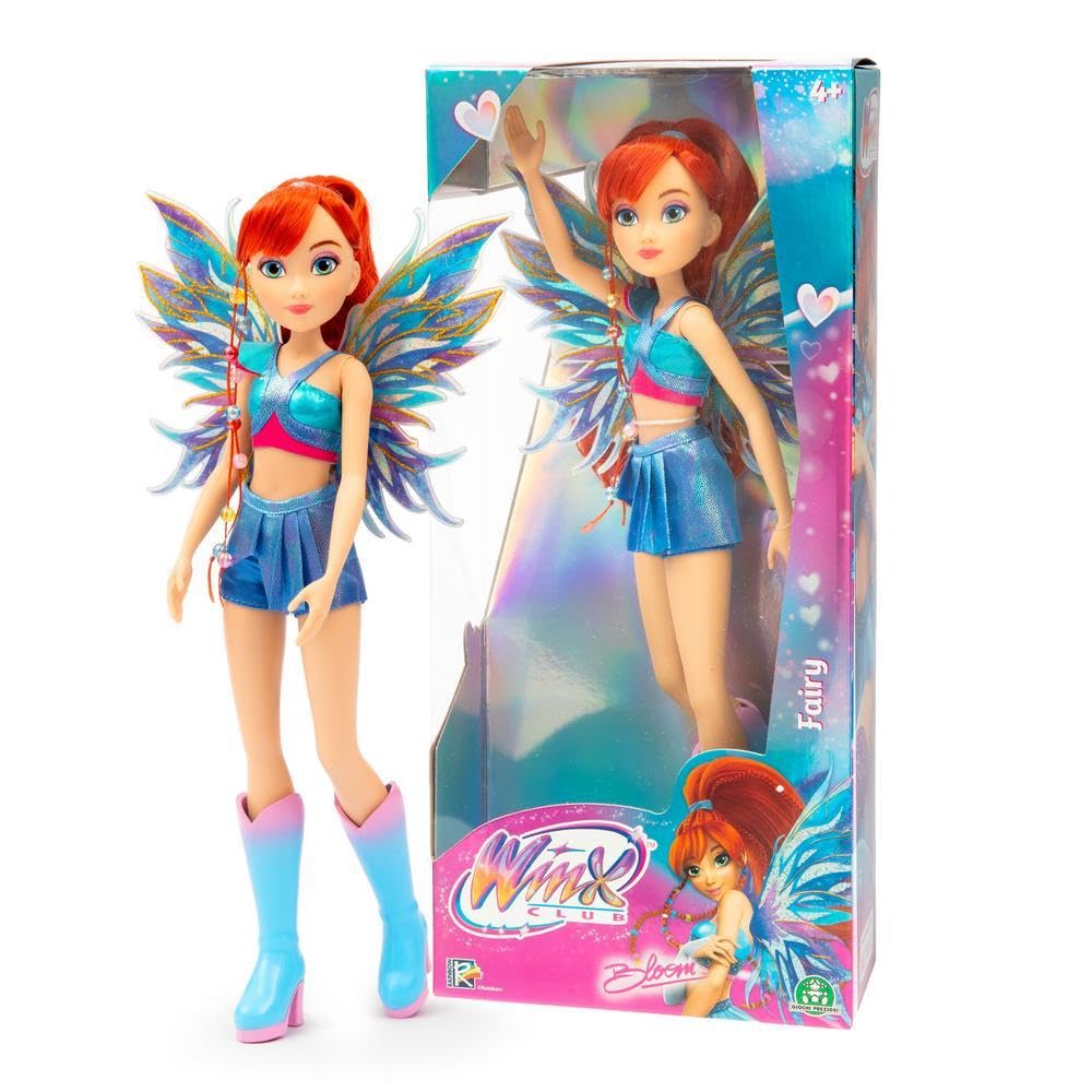 Winx – Bloom Fata, Bambola 27 cm con Ali Removibili e Look da Fata del Fuoco, Snodata, Giocattolo per Bambina e Bambini dai 4 Anni in su