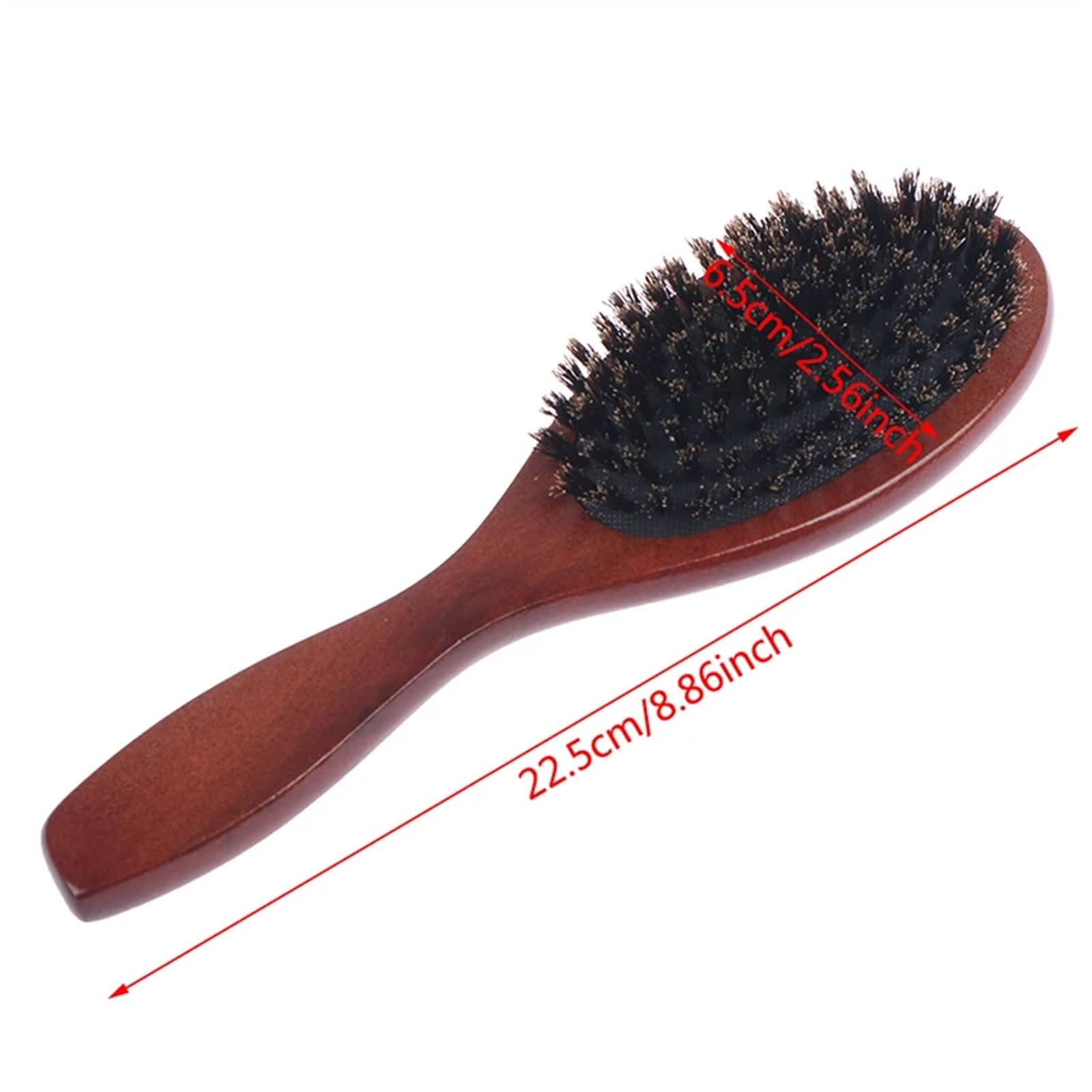 Cepillo de pelo alisador, mango de madera, cerdas de jabalí de imitación, peine for Barba, 1 ud. (Size : Brown)