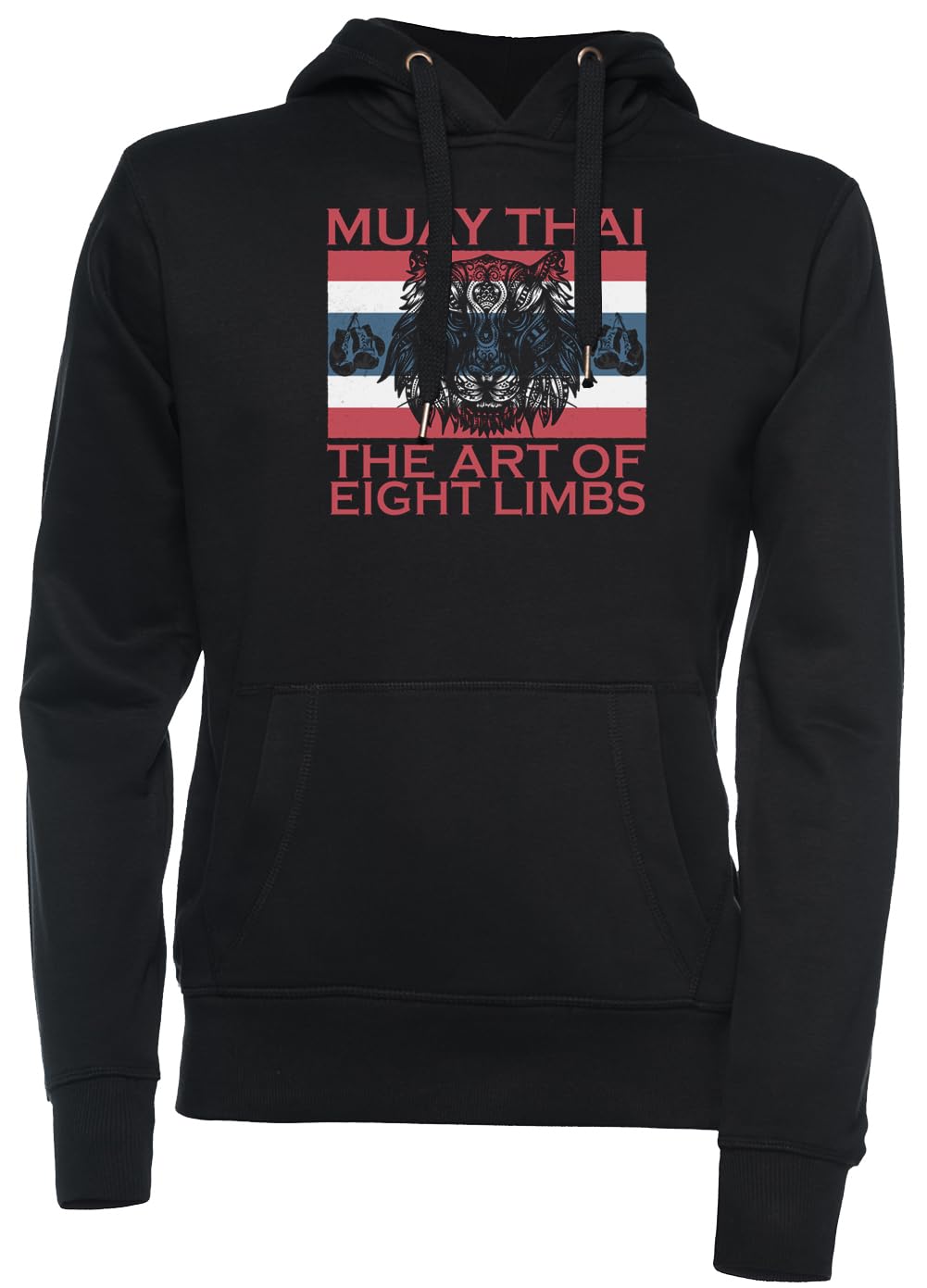 Retro Muay Thai The Art of Eight Limbs Unisex Unisex Felpa con Cappuccio Nero