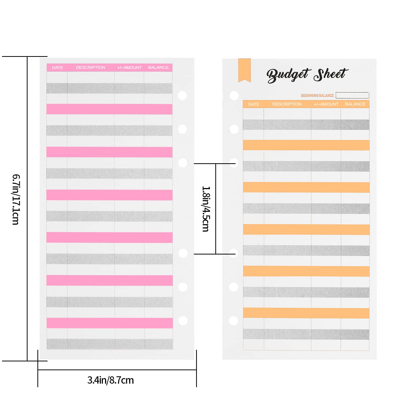 Feuilles de Budget A6 6 Trous, Recharges pour Organisateur de Budget, Accessoires de Bureau Maison École
