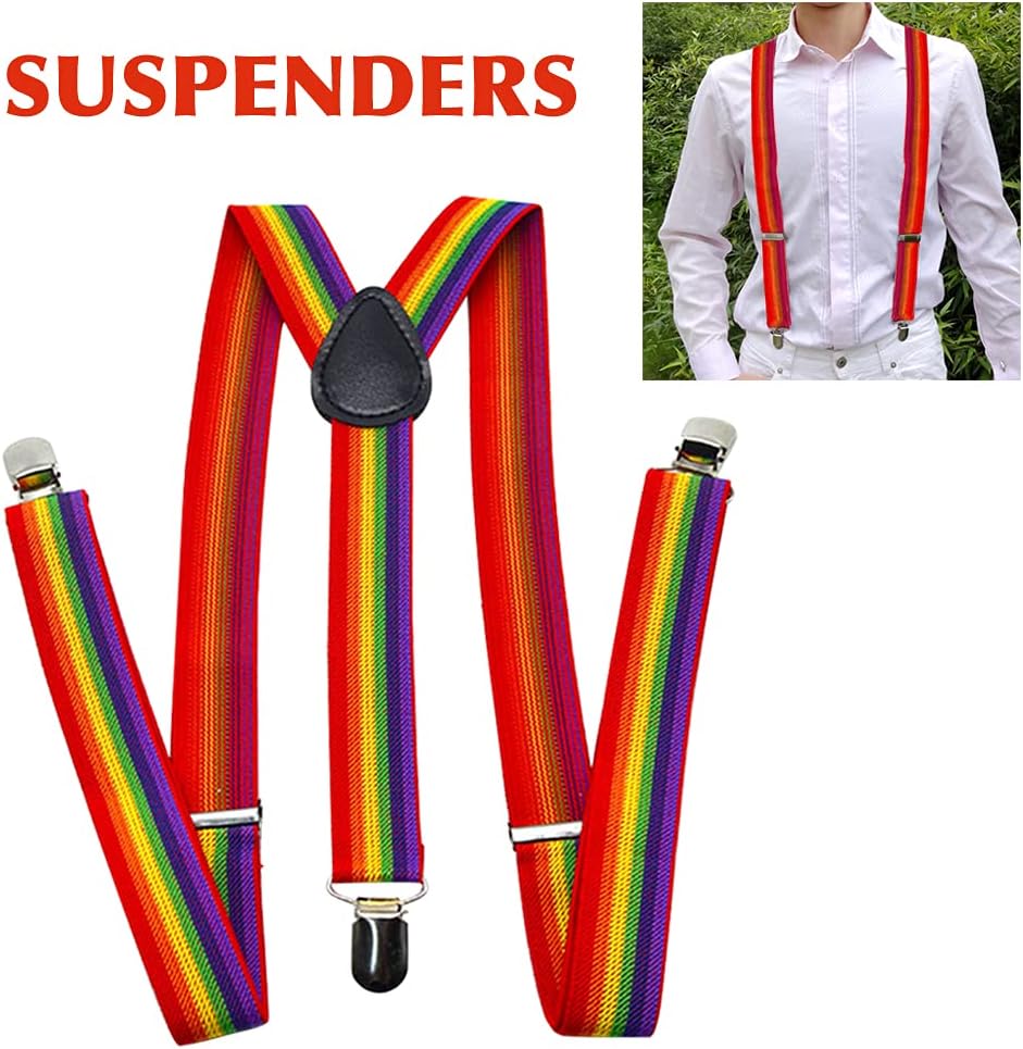 KASCLINO Suspenders for Women and Men, Y-Back Pant Clips, 3 Clips Rainbow Suspenders Accessories (Size: 2.5 * 100cm) - Image 5