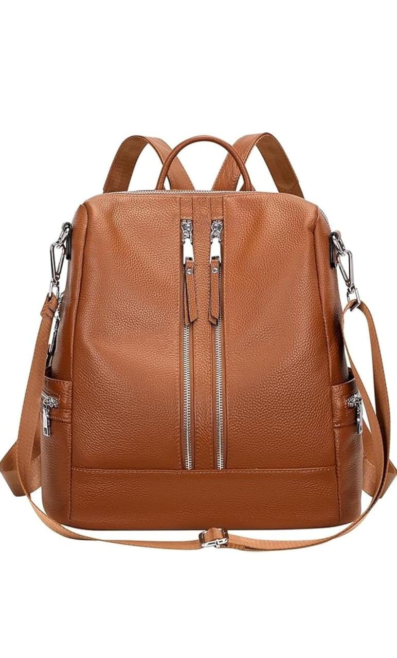 fandu collection Laptop Backpack Purse for Women Ladies, Canvas and Leather, Convertible Travel Backpack Handbag for Office and College Multi-Compartment with Adjustable Straps-picture-18