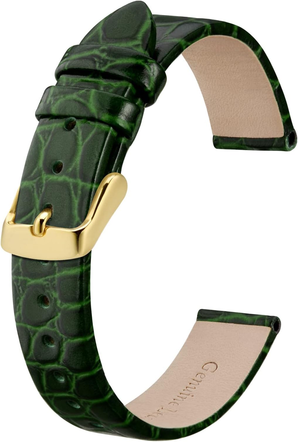BISONSTRAP Leather Watch Straps, Soft Replacement Bands with Polished Buckle,12mm 14mm 16mm 18mm 19mm 20mm
