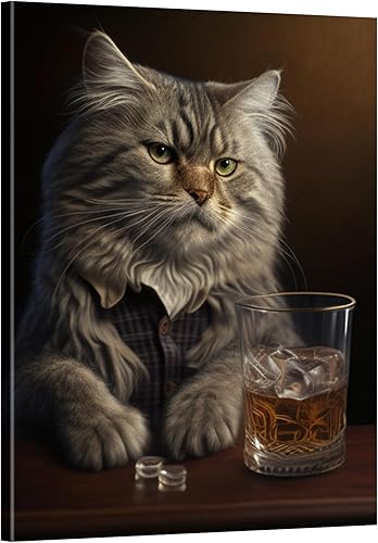 Miniatura 2 de Adulto Mr. Lion - Lienzo decorativo para pared de baño, arte de pared para paredes de cocina, dormitorio, tamaño 12 x 18 pulgadas, sin marco