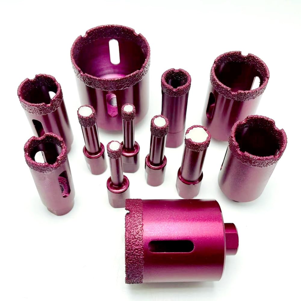 Hilo Soldado al vacío Brocas de perforación de diamante en seco Brocas de cerámica Sierra perforadora Granito Mármol Porcelana Ladrillo Brocas Herramientas 1 pieza, 55 mm