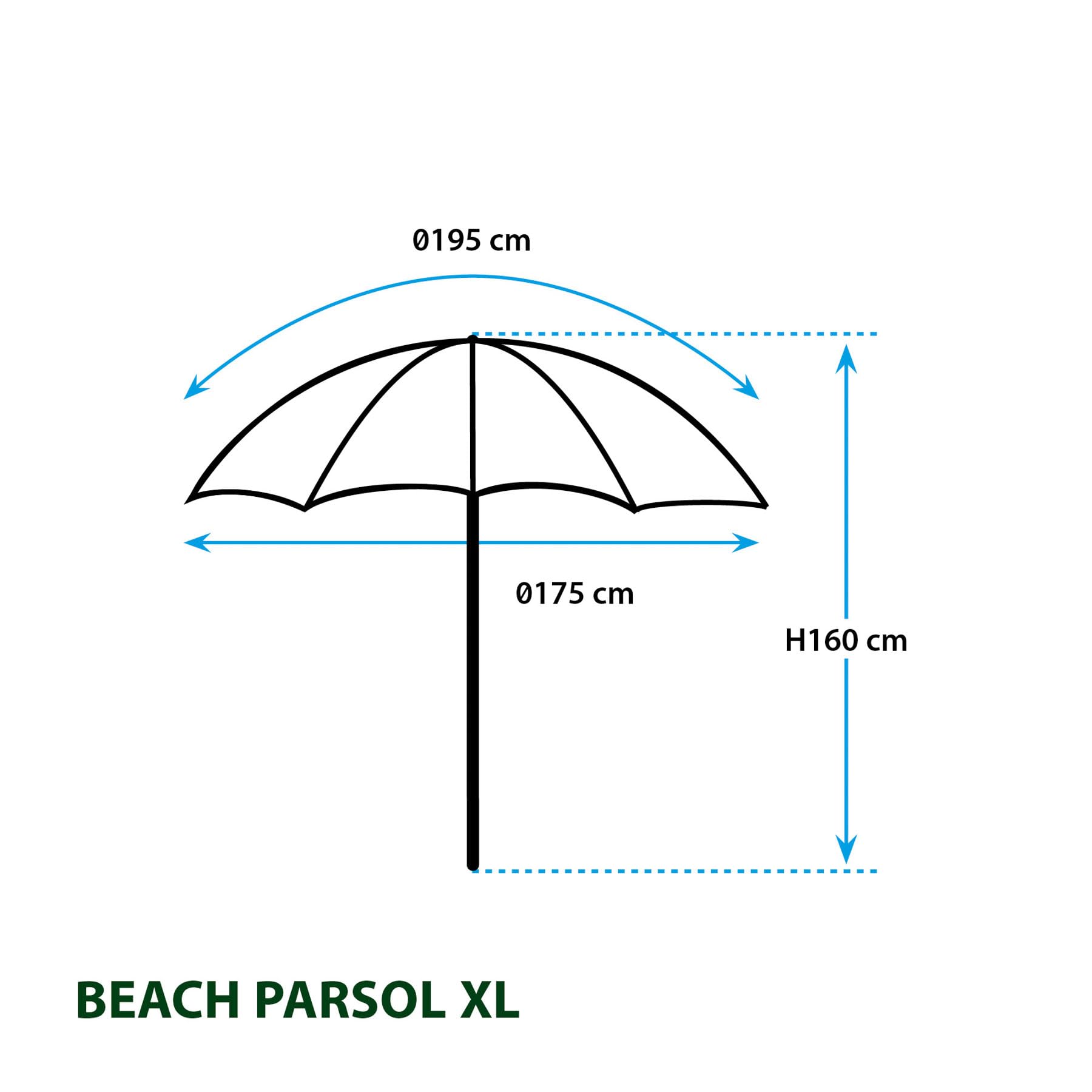 BRUNNER Beach Parasol 160 Parasol 140 x 140 x 140 cm