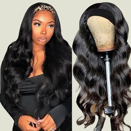 Miniatura 12 de Miss Lee Peluca de cabello humano rizado con diadema de 18 pulgadas, sin encaje frontal, pelucas rizadas para mujeres negras, cabello humano sin