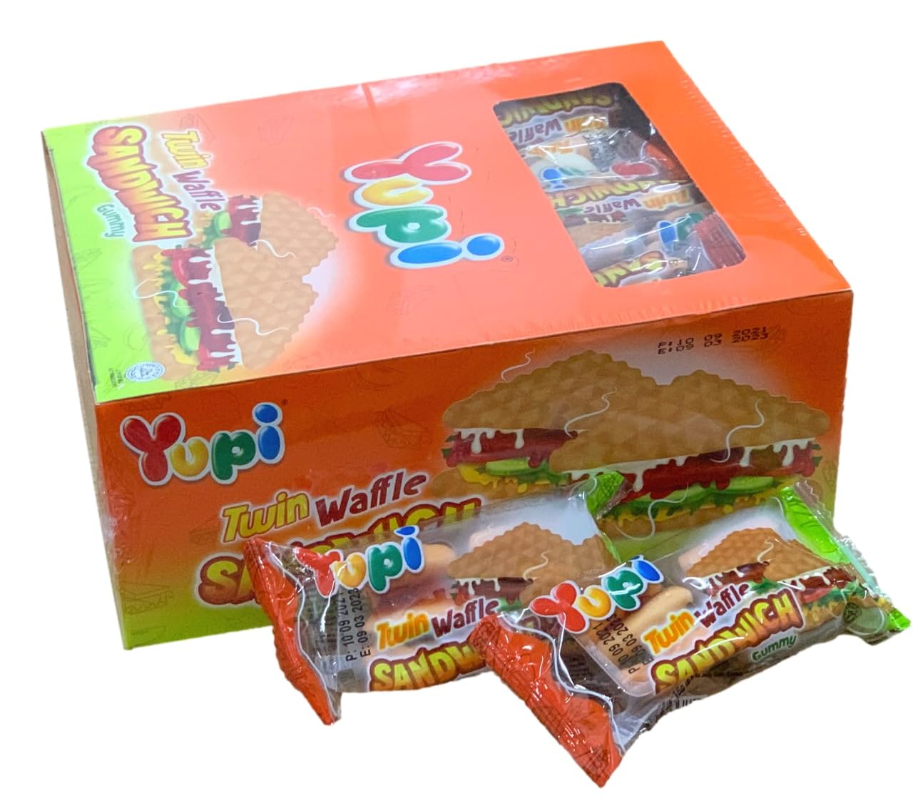 Yupi Twin Waffles Gummy Candy β Sandwich Shaped, Chewy Fruity Gummies, Individually Wrapped,24 Pack (16g Each)
