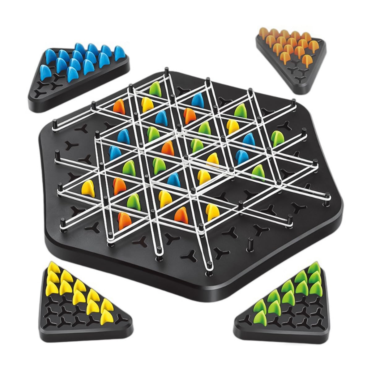 ANCLLO Triangle Game, Interactive Triangle Chessboard Game, Family Strategy Board Game for all ages, Auk2519, AUK2519