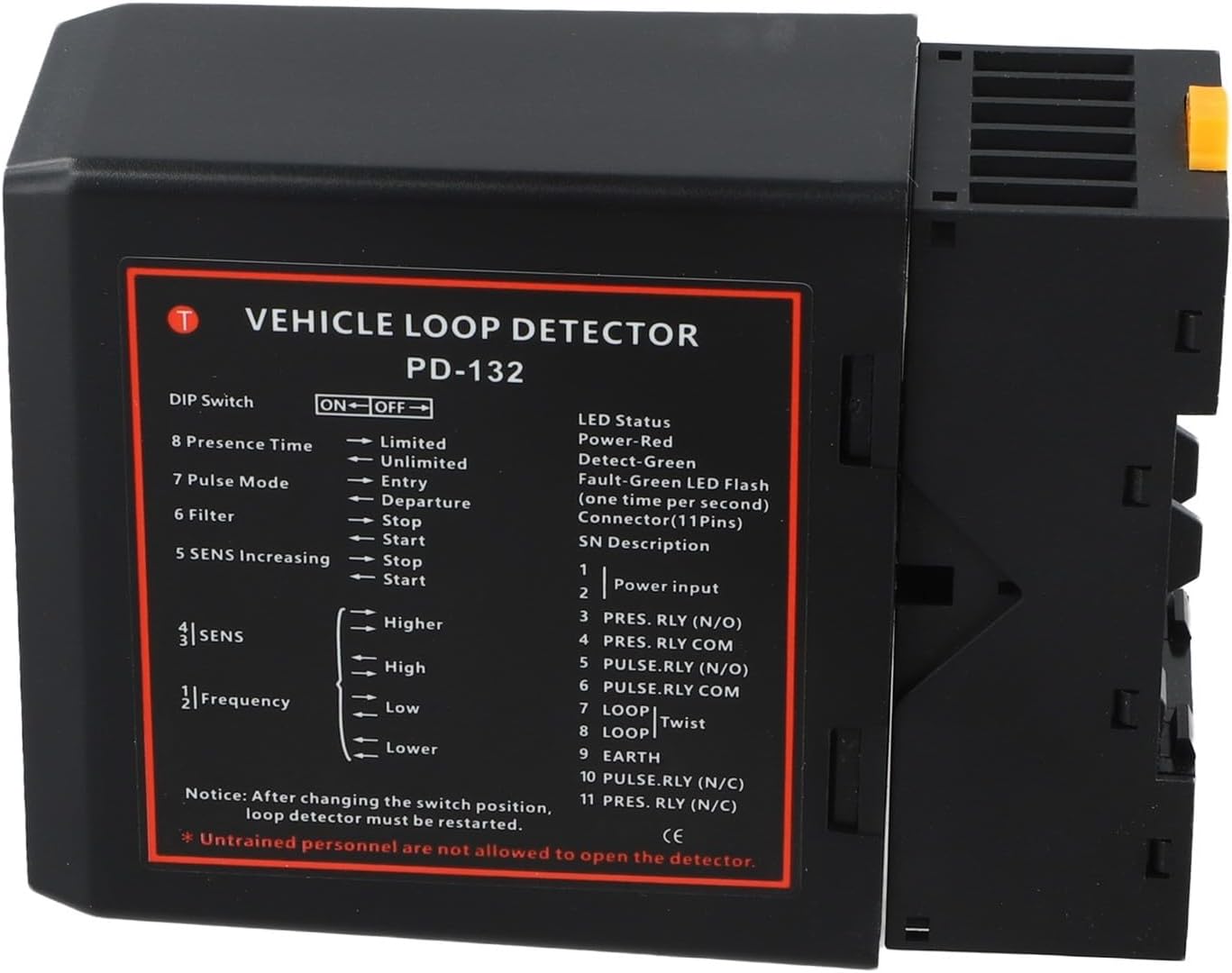Single Channel Vehicle Loop Detector DC12V/24V Inductive Loop Sensor for Automatic Doors Parking Gate Access- Control 4-Level Sensitivity(220V)