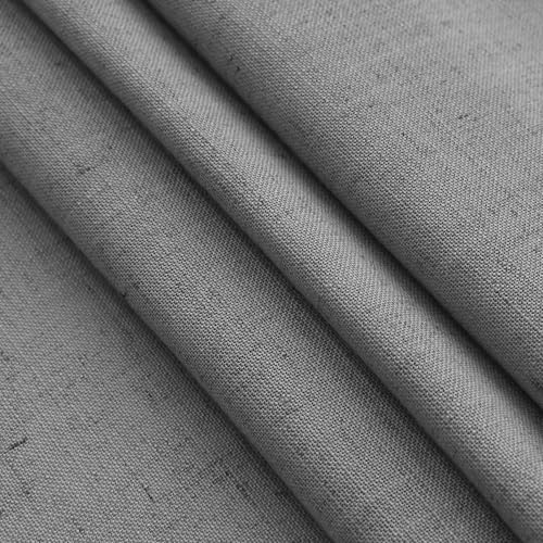 Image of Linen Curtains 72 Inch Long for Living Room Back Tab Charcoal