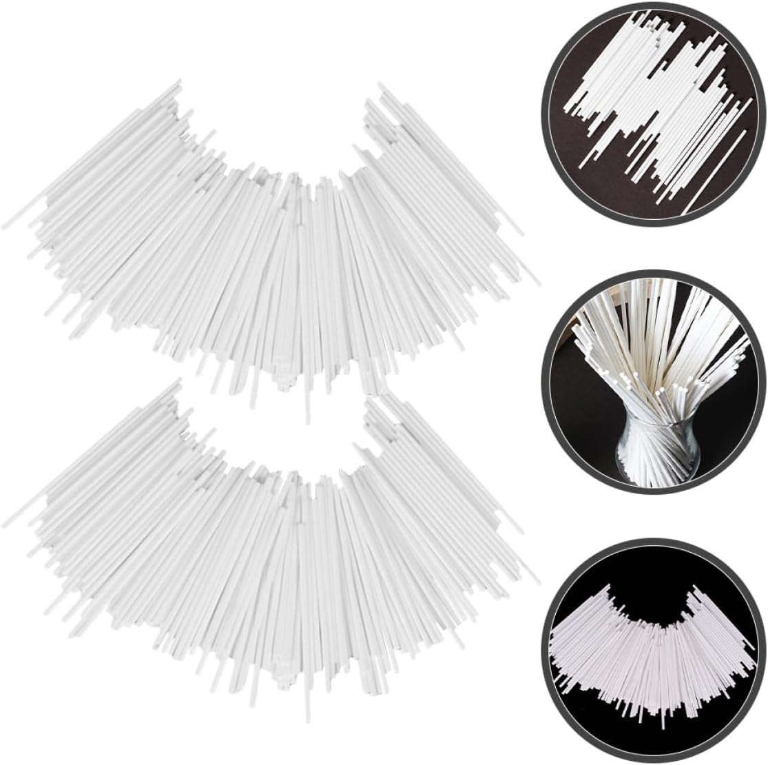 300pcs White Paper Lollipop Wrapping Sticks, DIY Treats Xmas Halloween
