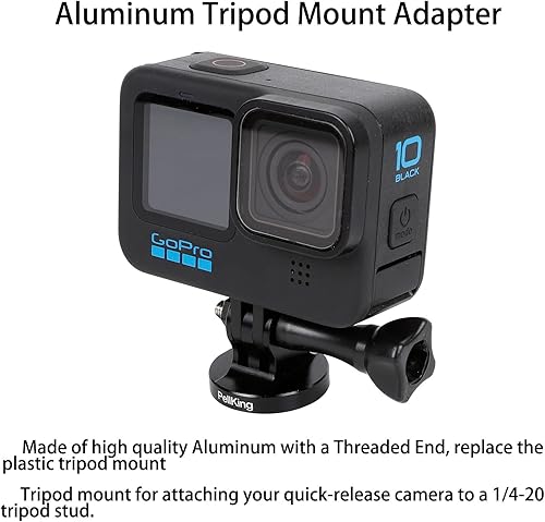 Miniatura 2 de PellKing Soporte adaptador de trípode/monopie de 1/4 compatible con cámara GoPro Hero 13 12 11 10 9 8 7 6 5 Cámara, AKASO, Insta360, DJI Osmo Action