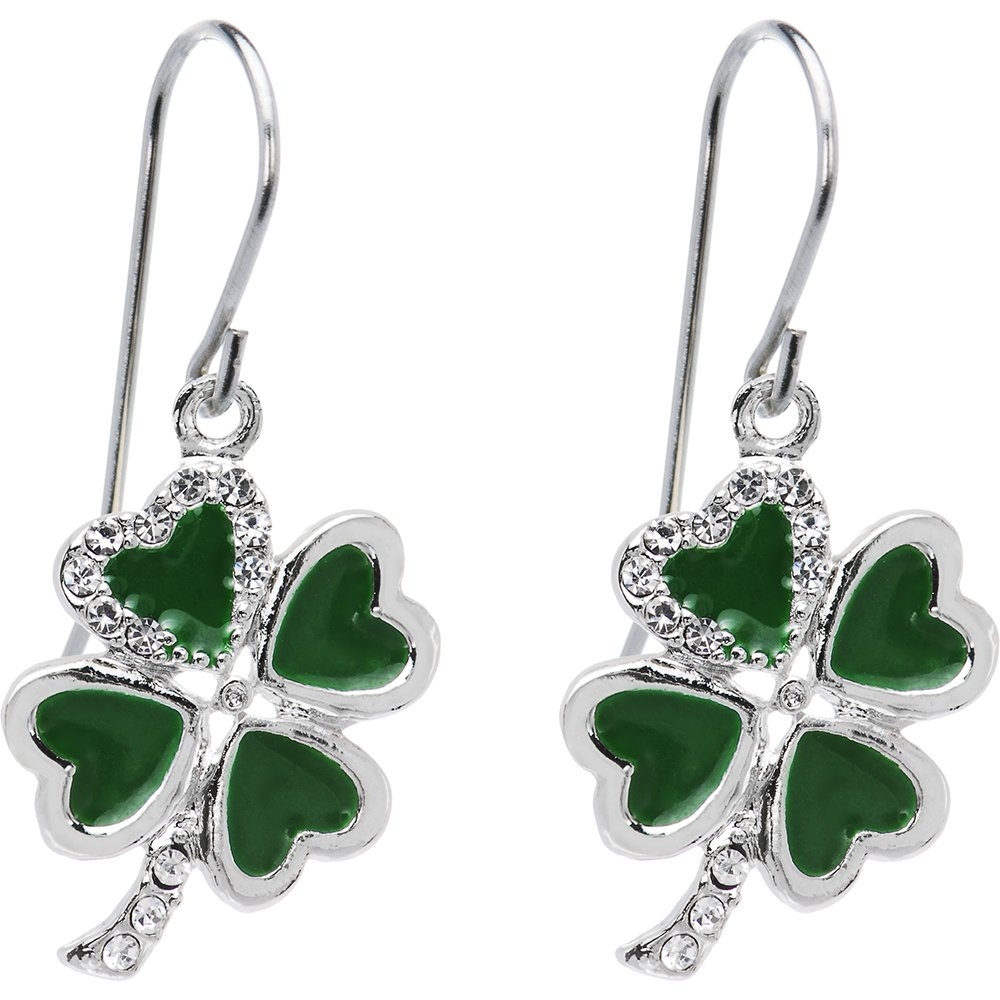 Body Candy Bright Heart Shamrock Earrings - Bring the luck of the Irish into your wardrobe - St Patrick's Day Earrings