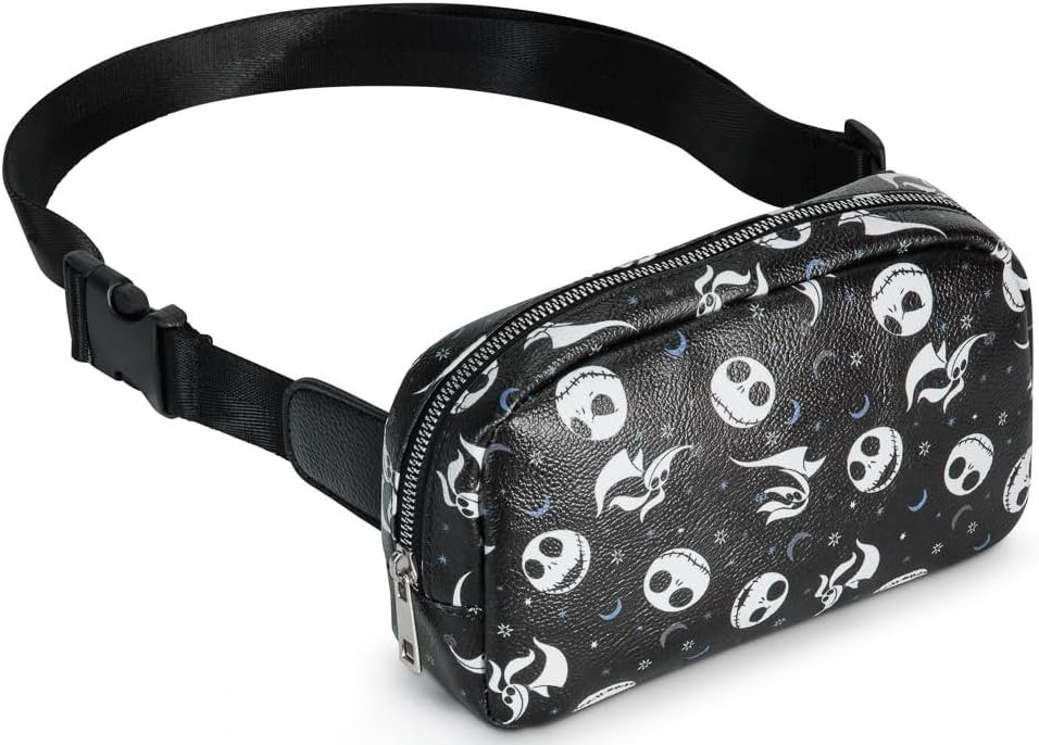 Womens Disney Jack Skellington Belt Bag Crossbody Fanny Pack Waist Bag