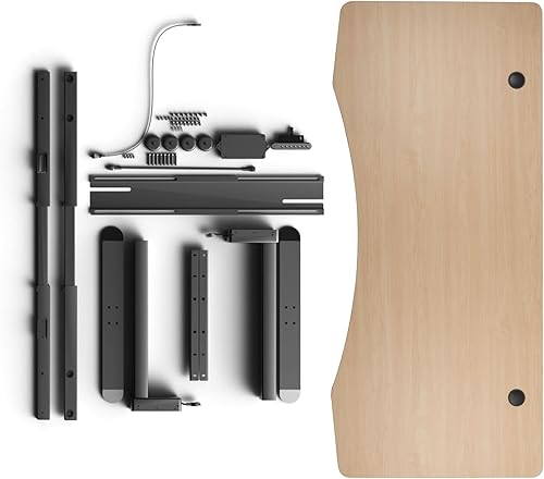 Miniatura 14 de Escritorio eléctrico de pie de 55 x 28 pulgadas, altura de doble motor ajustable, estilo moderno, negro mate, rectangular, 55 pulgadas de largo x 28