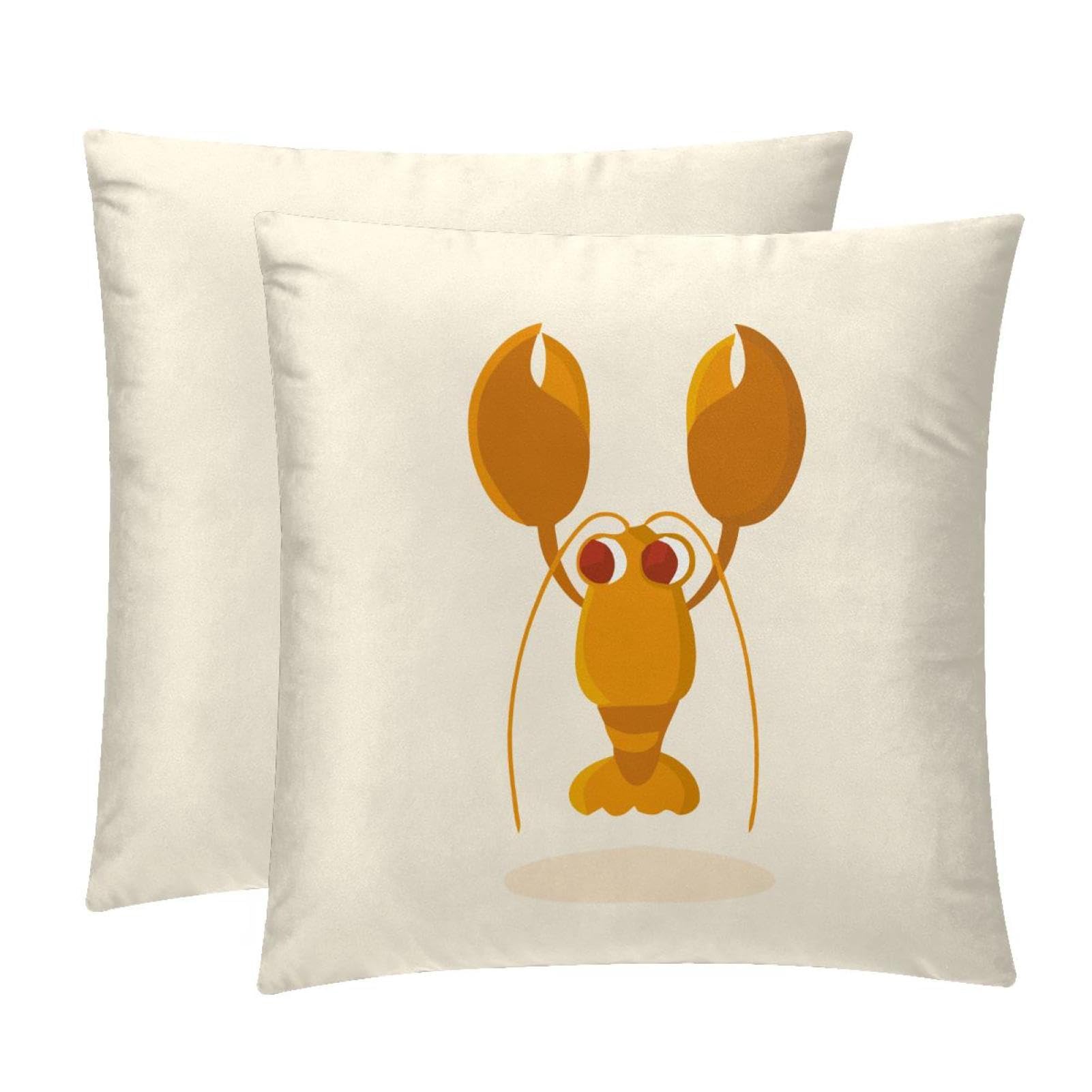 TDGKPZ Cute Lobster Throw Pillow Covers 2 Pack Cushion Cases Decorative Pillow Cases Home Decor 40x40cm