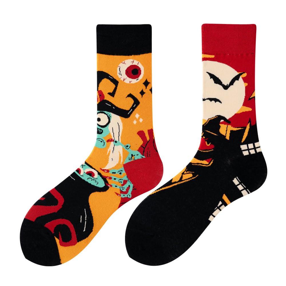 Calcetines Divertidos Unisex para Mujer y Hombre con Diseños Asimétricos en Par - Temas Animales, Comida, Fruta, Deporte y Arte en Algodón - Ideal para Regalos — view 17