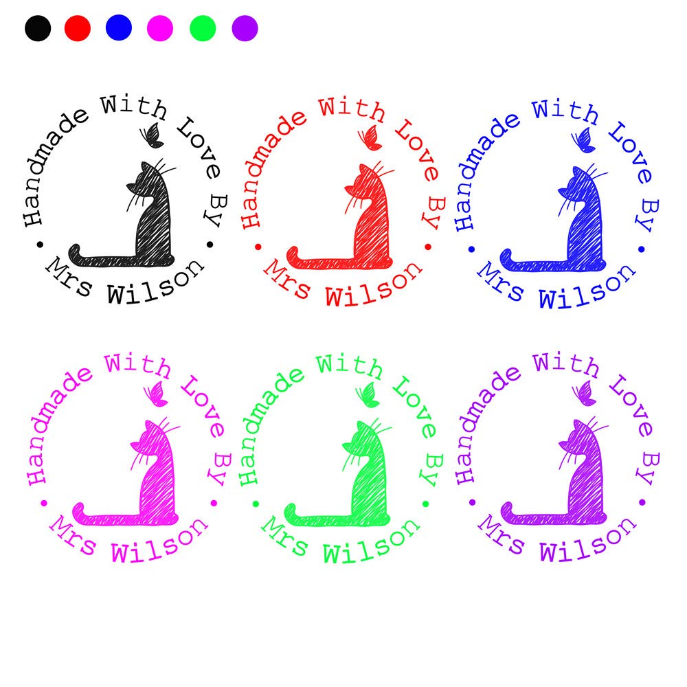 Butterfly Return Address Stamp - Self Inking Circular Stamper 1.65 Inch Diameter