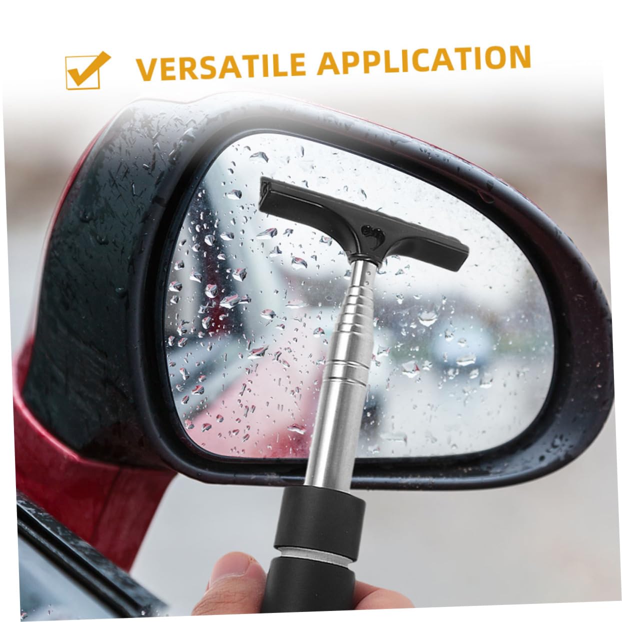 BELLIFFY 2pcs Window Squeegee Retractable Handle Car Mirror Wipers for Efficient Cleaning of and Vehicles Versatile Dual Use Tool