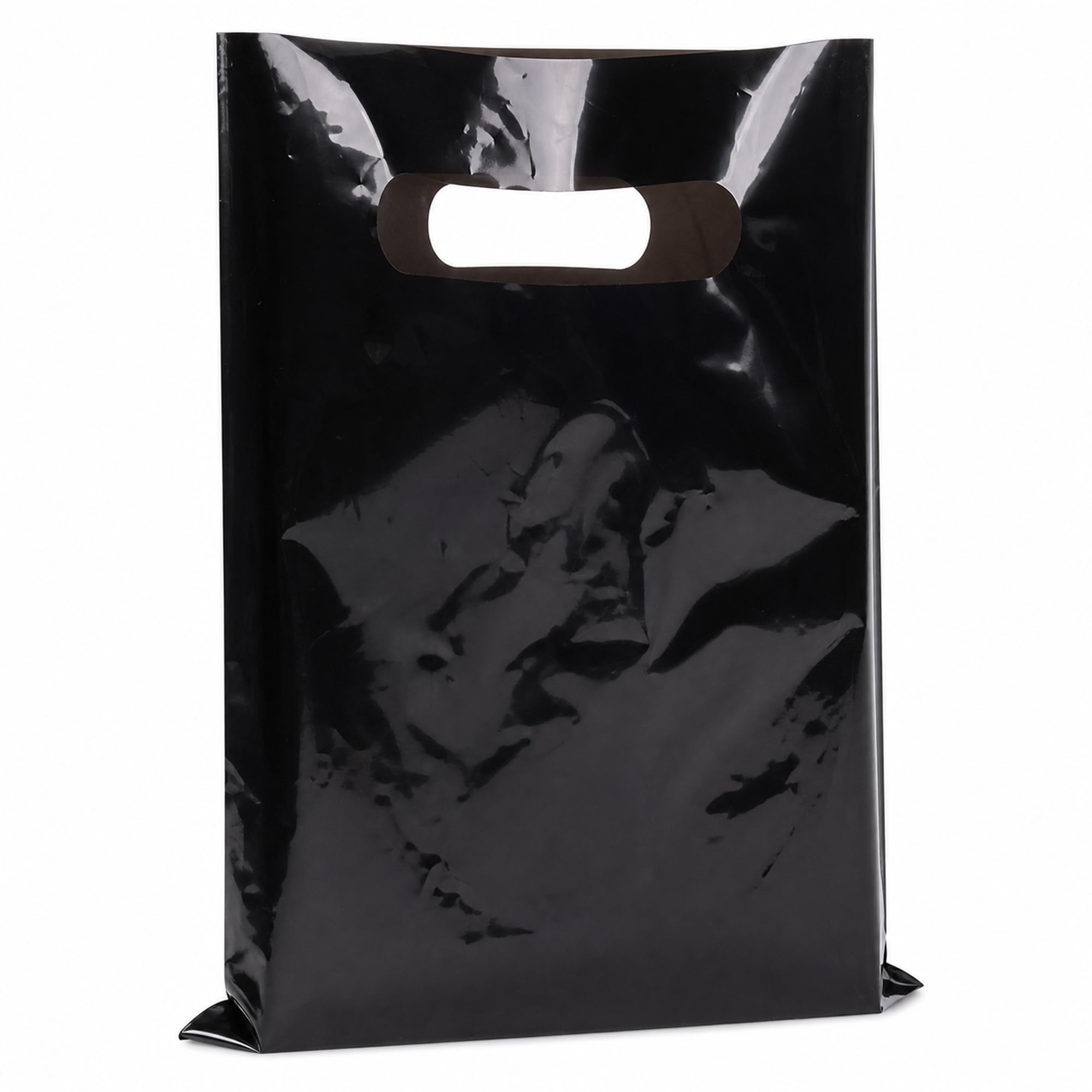 ysmile, Black, 7.8x11.8 Inch (Pack of 100), Plastic Bag of Goods with Handle