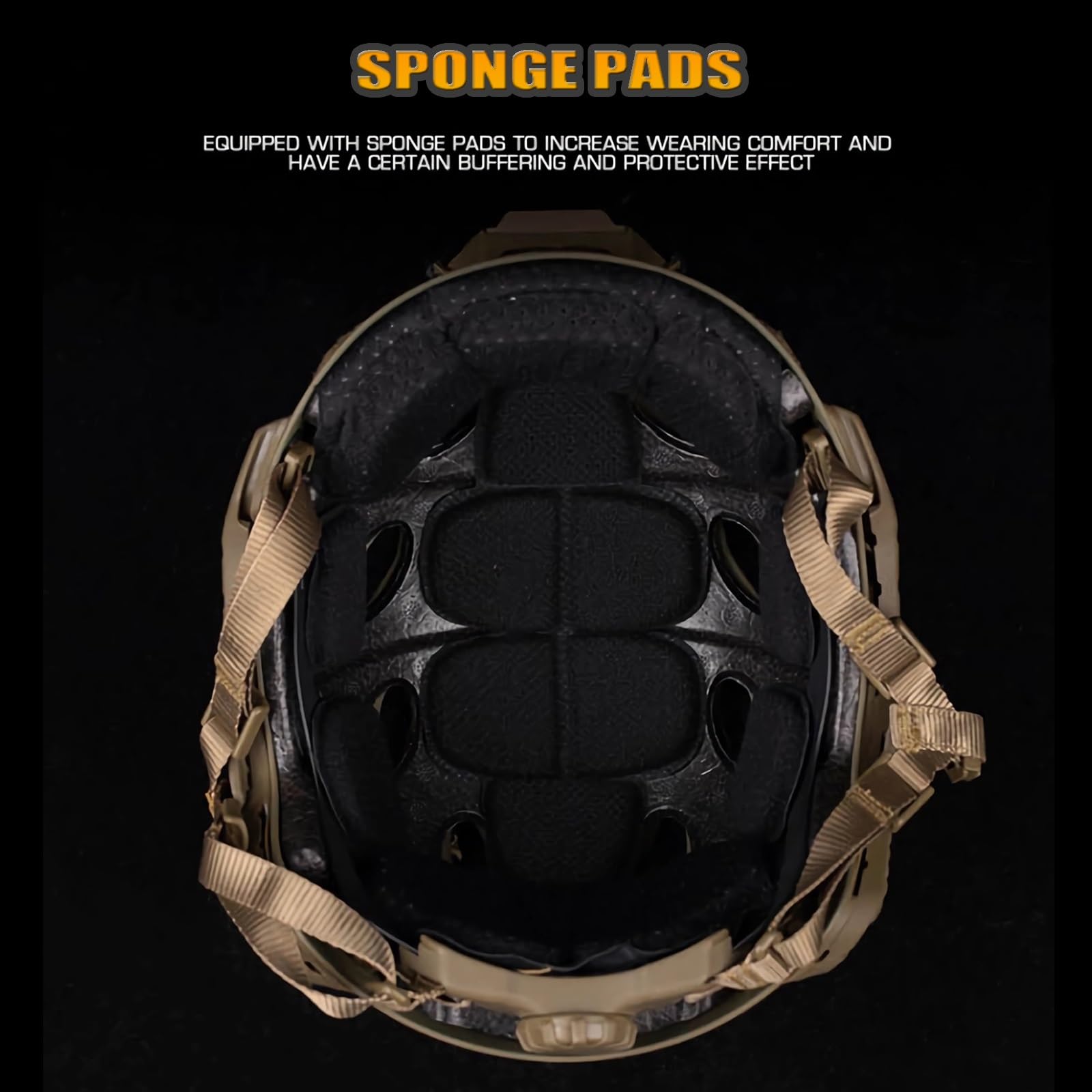 Lekki Helm Do Airsoftu – Zintegrowany Helm Z Wysokim Wycięciem I Podstawą Do Mocowania NVG, Szynami Bocznymi I Paskiem Na Słuchawki Z Otworami Do Uprawiania Sportów