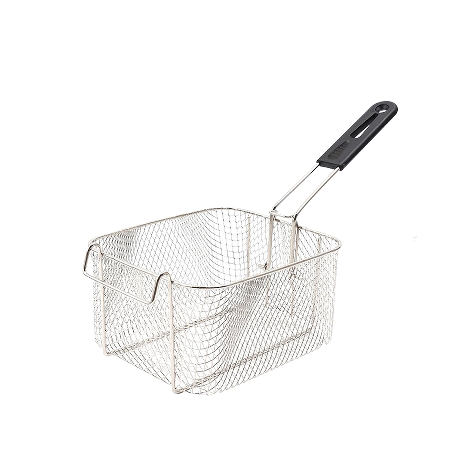 TEMOOUES Food Grade 304 Stainless Steel Folding Fryers Basket Folding Basket Metal Texture Great for Home and Commercial Use Portable Fry