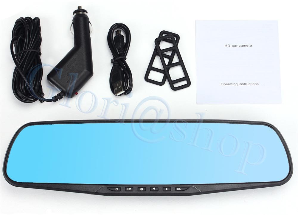 SPECCHIETTO RETROVISORE 1 TELECAMERA FULL HD 1080P MONITOR AUTO CAM DVR REGISTRA