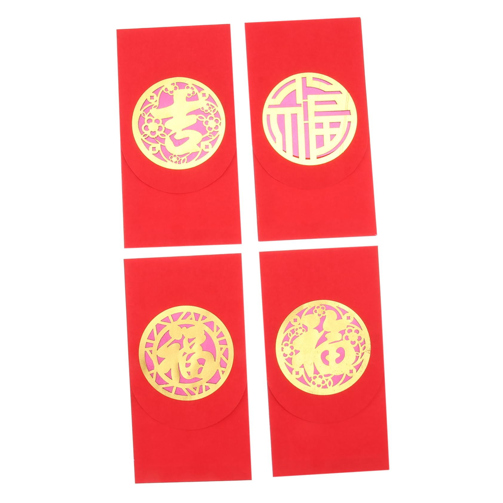 UTHCLO 4pcs 2021 2021 Red Envelope Purse Red Purse Purses Hot Stamping Red Envelopes Chinese New Year Decorative Red Packet Festival Red Envelopes Party Accessory Copper Paper Child