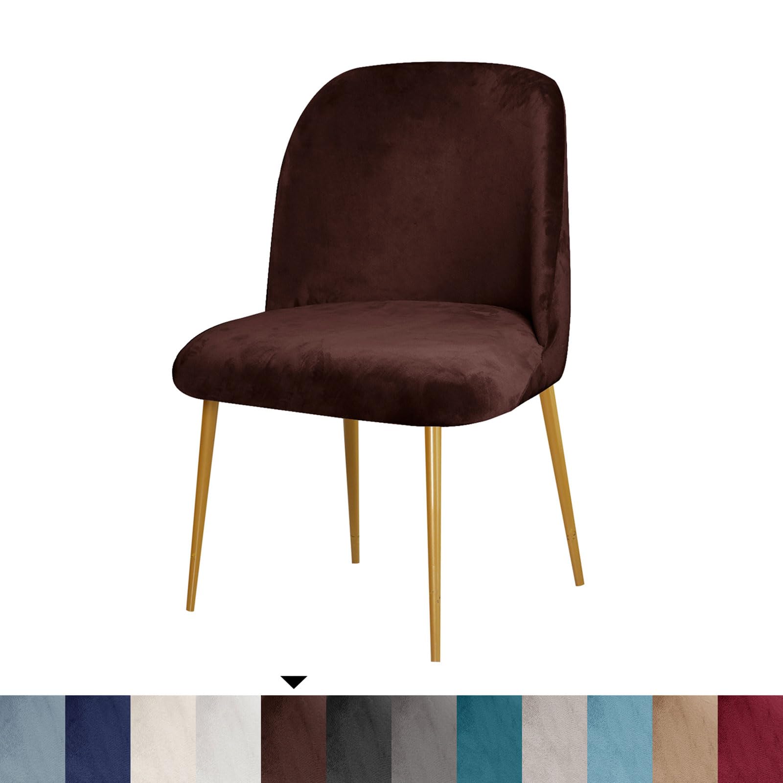 Coprisedie In Velluto Con Schienale | 1/2/4/6 Pezzi | Morbido E Elastico | Per Sala Da Pranzo | Dark Blue - Foto 13