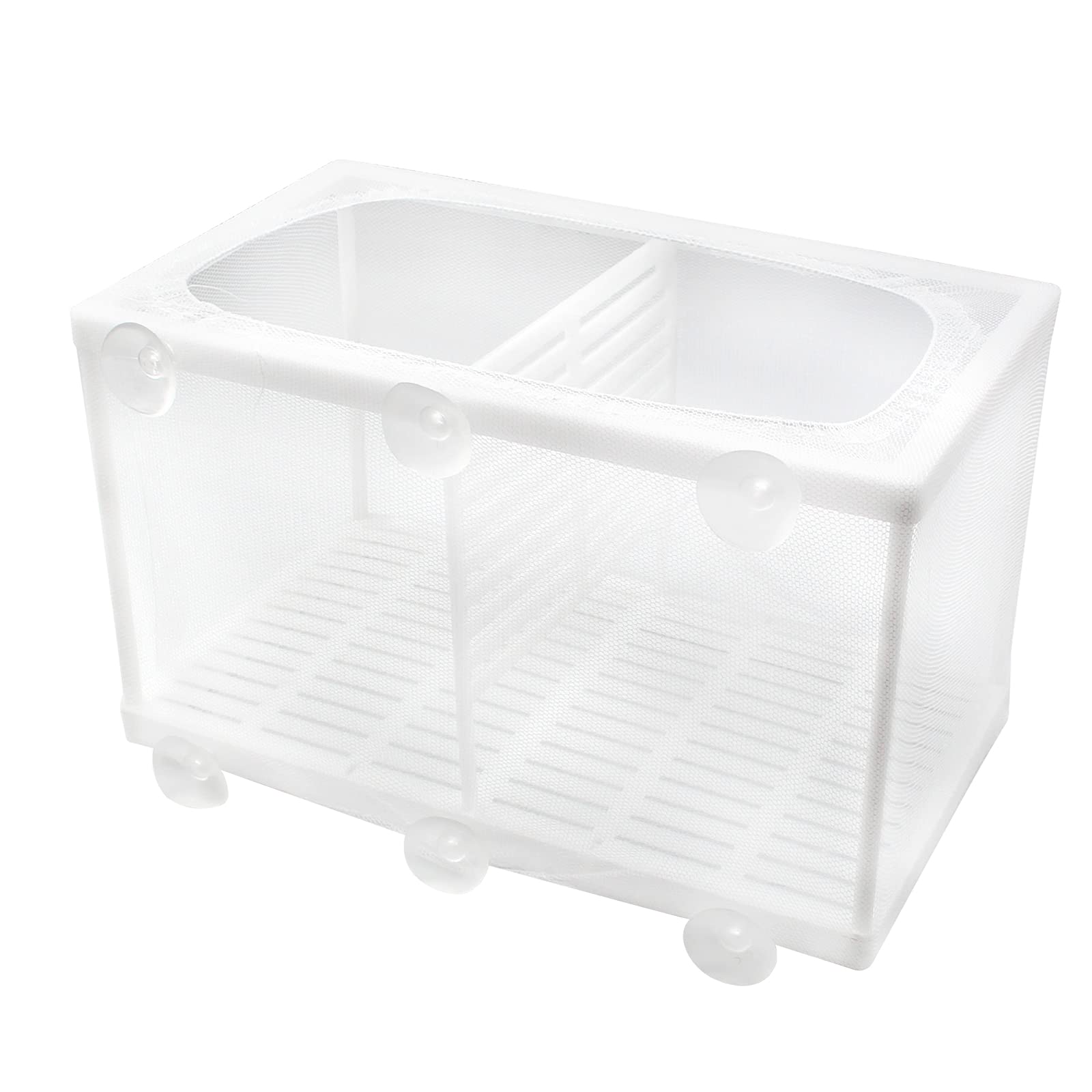 aupawdy Breeding Tanks for Fish, Fish Nursery for Aquarium Fry Hatching Net tank Aquarium Breeding Box with 6 Suction Cups(26 x 15 x 14 cm)