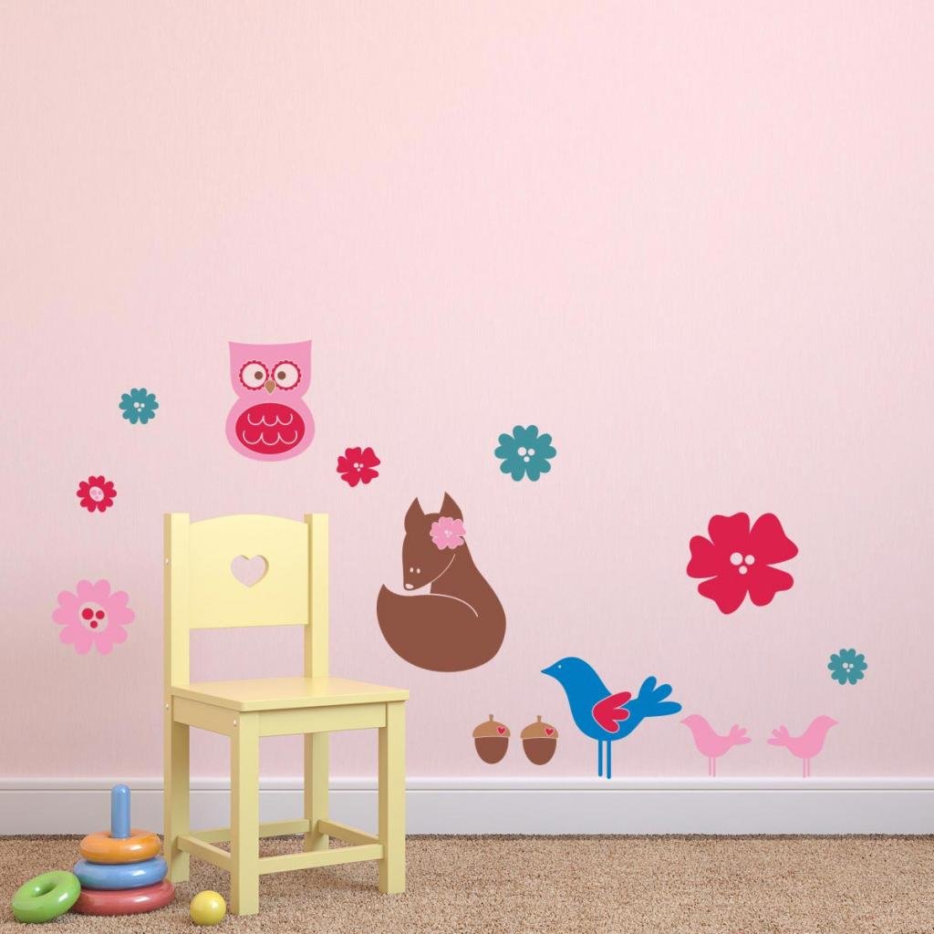 Mirrorin Woodland Animals Wall Stickers, polyester