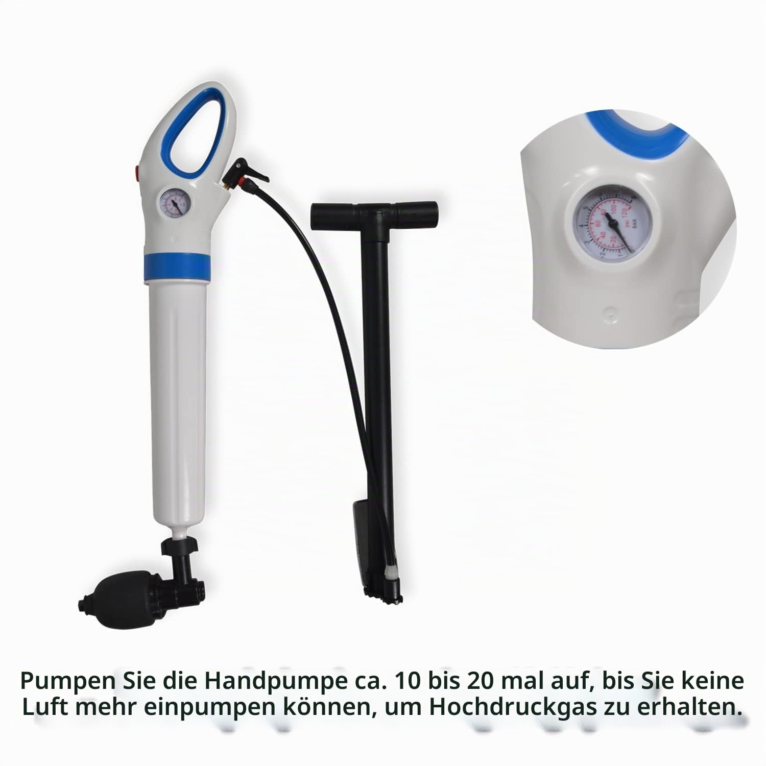 WC Plunger Ultrahochdruck Multi-Funktions-Abflussreiniger mit 4 Kolbenkopf für Toilette, Reinigungspumpe verwendbar für Toilette, Badewanne, Dusche, Wanne (Luftpumpenfüllung/Stil)