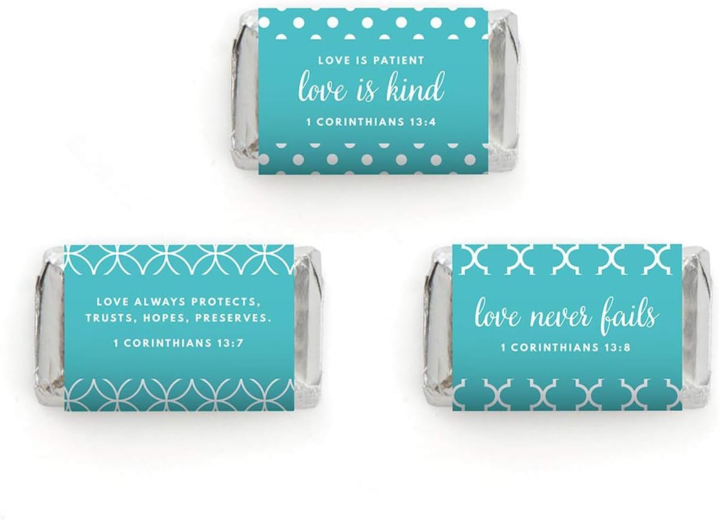 Andaz Press Personalized Chocolate Minis Labels Trio, Fits Chocolate Miniatures Party Favors, Wedding Bride & Groom Names, 36-Pack, Custom Made 20 Colors