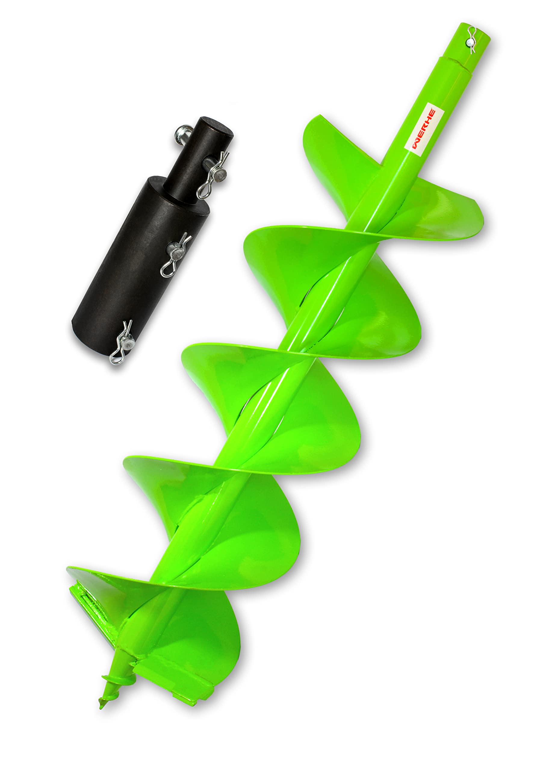 WERHE świder ziemny z podwójną spiralą Ø 250 mm, długość 80 cm | stal, chwyt 20 mm z adapterem 25/20 mm, SDS Max, głębokość robocza 60 cm, ok. 8 kg