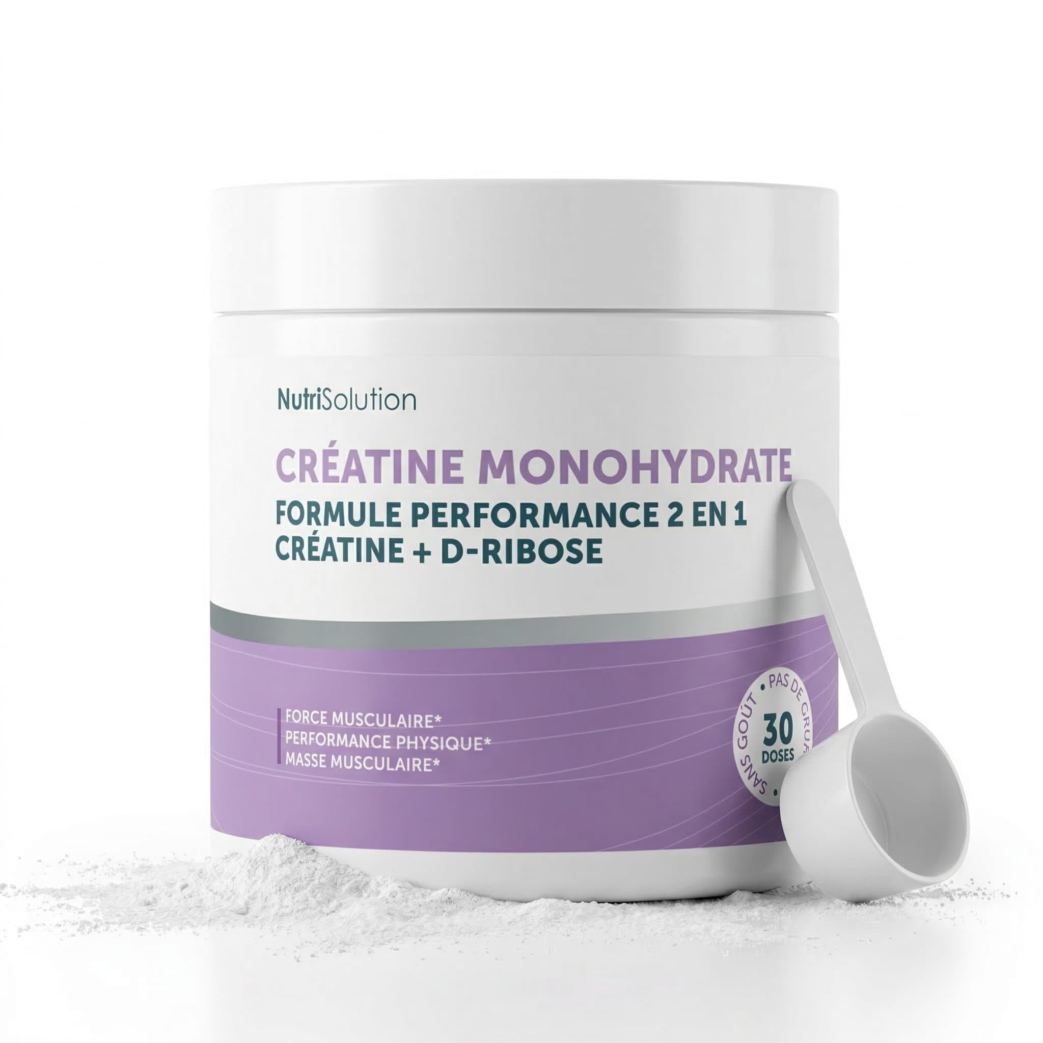 NutriSolution Créatine + D-Ribose pour Femmes 50+ | Préserve la Masse Musculaire, Soutient l'Énergie Quotidienne | 3000mg Créatine, 1750mg D-Ribose Par Portion