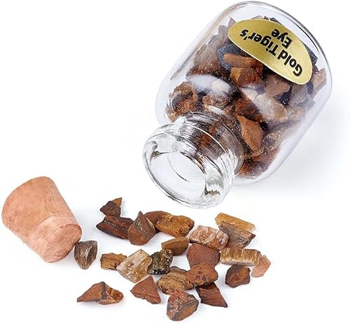 Miniatura 5 de KISSITTY Juego de 9 botellas de piedras preciosas sin taladrar curativas, juego de piedras de Reiki en rodo, mezcladas al azar para hacer joyas y