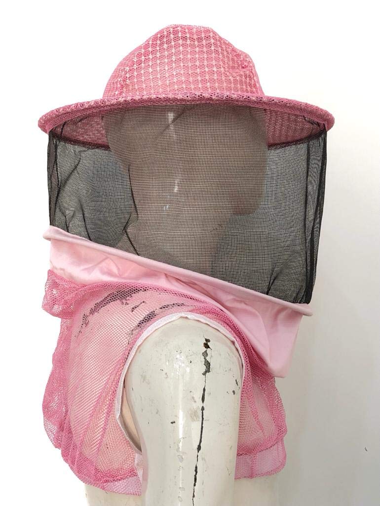 Clothes & Leather Gear Three Layer Ventilated Beekeeping Veil in Round (Pink, 3 Layer HAT)