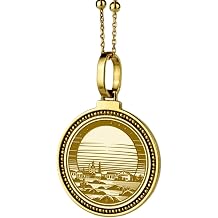925 Sterling Silver Hebrew P, Peh Alphabet Engraved Round 28mm Pendant Necklace Gold Plated Charm For Men & Women With 18 Inch Cable Handmade Jewelry |WW_ENGP_0382