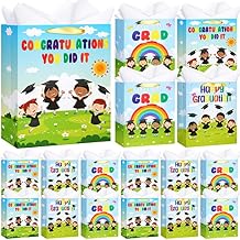 Chunful 15 Pcs Preschool Graduation Gift Bag with Handle and Tissue Paper 11.5 x 5 x 9 Inches Kindergarten Gift Bag for Pre-k Graduation Supplies Gifts