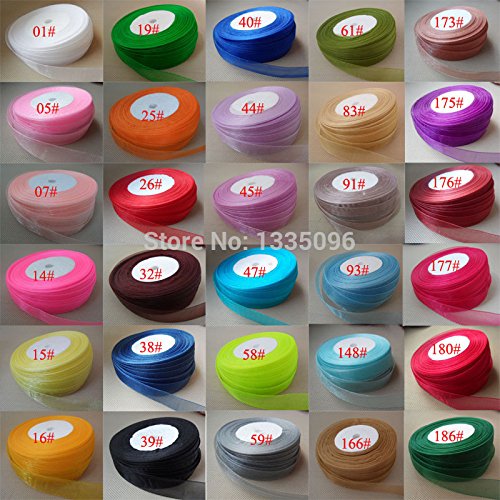 Organce Translucent Ribbon Generic Organza Ribbon 25 : 20mm 50Yard/Rolls Pretty Silk Organza ...