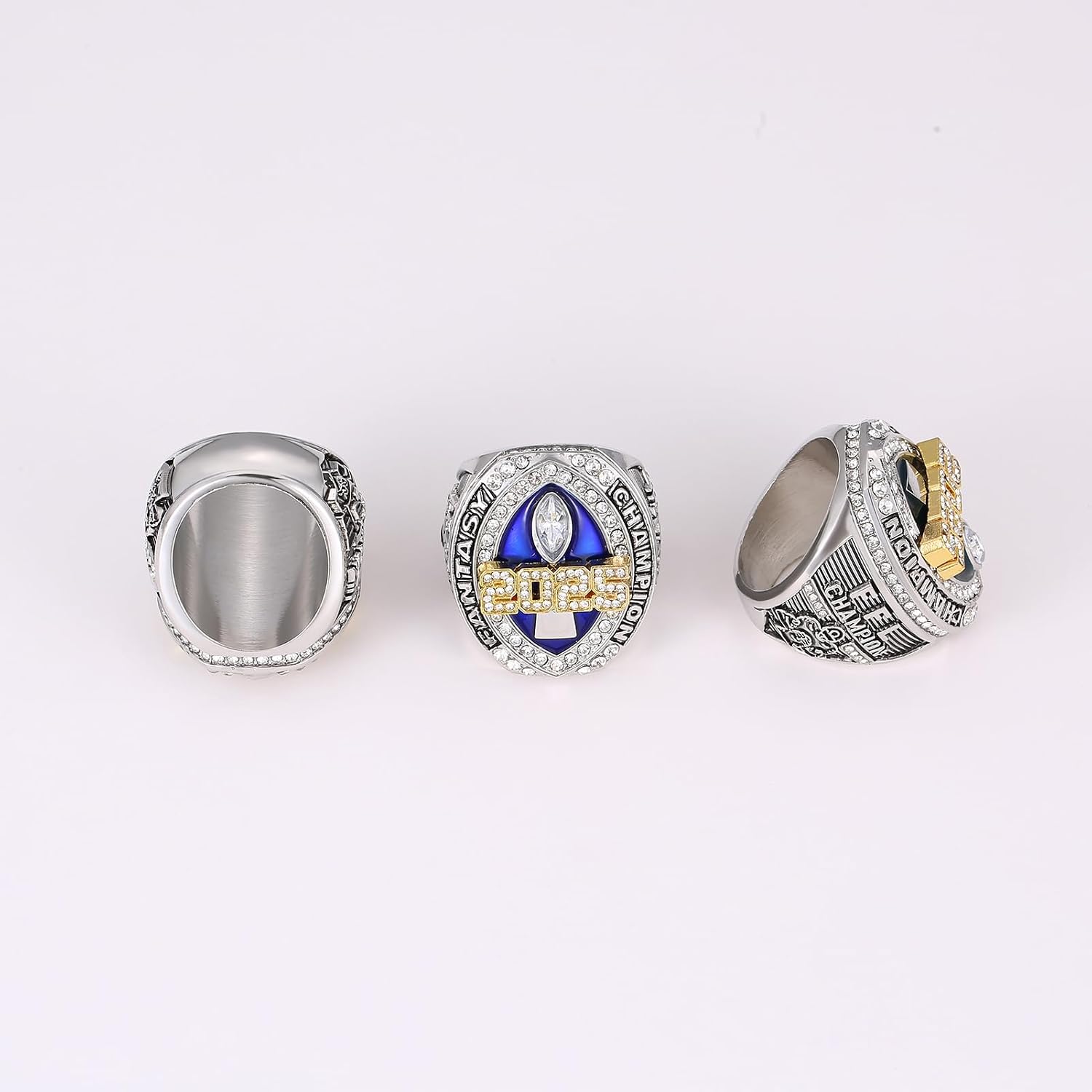 2025 Fantasy Football Championship Ring with Box League Champion Trophy Rings Premium Award for Winne