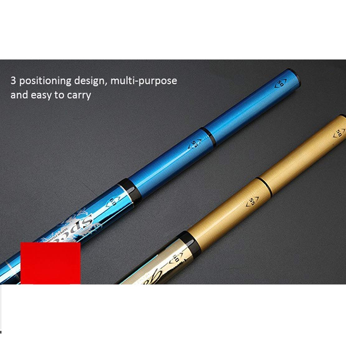 Ultralight Angelrute 5m 6m 7m 8m Steckrute Ultralight solid Tip voll parabolisch - extrem biegsam,Blue,5M