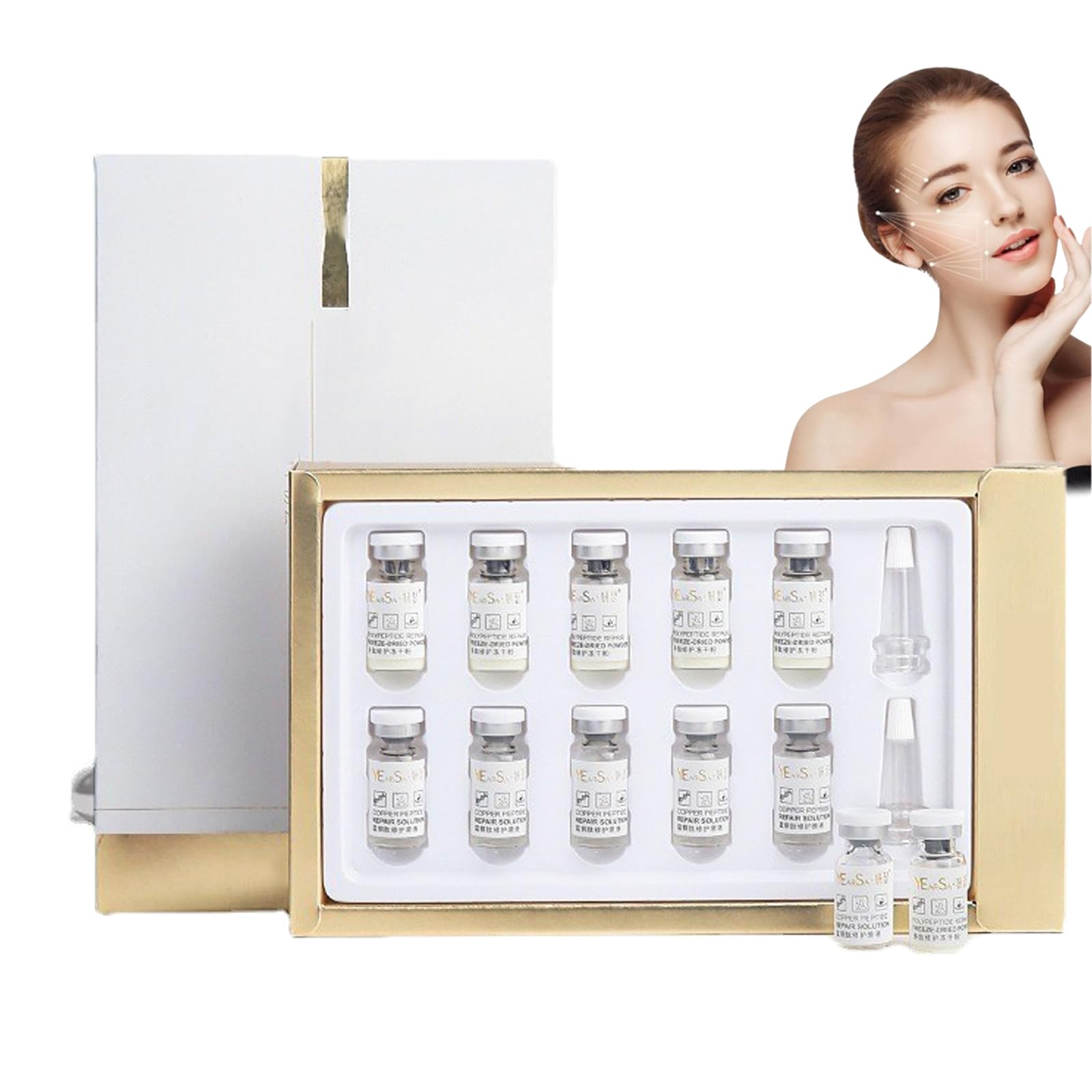 Freeze Dried Collagen for Face Freeze-Dried Anti-Wrinkle Repairing Serum Set Instant Face Eye Lift Effect Suitable for All