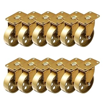 Factorduty 3 Inch Vintage Swivel Caster Copper Antique Gold Cast Iron Wheel Industrial Heavy Duty Rustic Retro Antique Cart Style 700lb Overall Capacity Set Of 12 Amazon Com Industrial Scientific