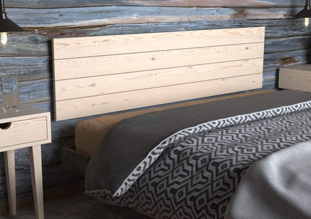 Cabecero de Madera Rústico Vintage para Cama de 180 (190 x 44 cms.) Crudo sin Pintar | Cabeceros Madera | Dormitorio Matrimonio | Cabezal Cama |Estilo nórdico