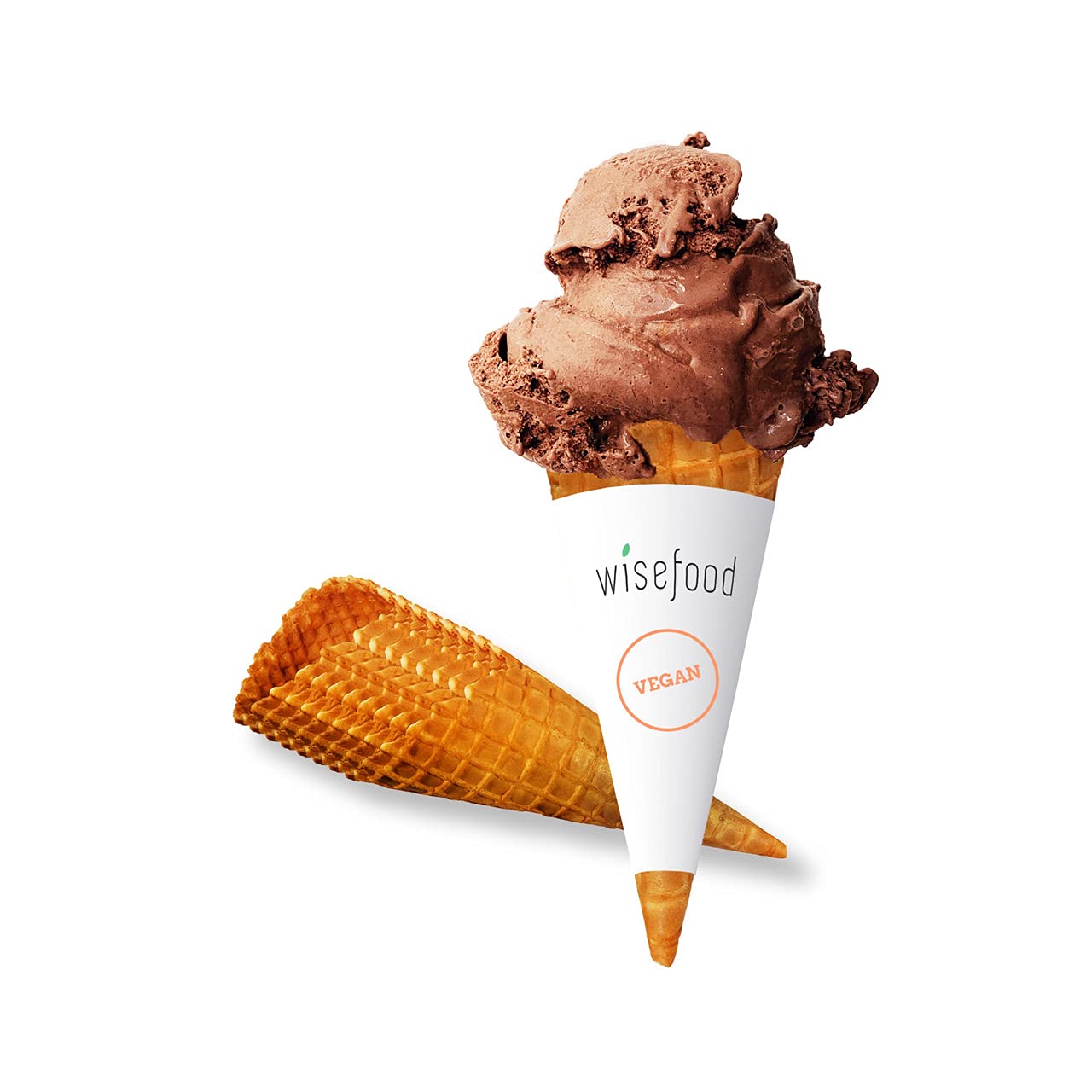 Wisefood Waffelhörnchen - 282 Stück essbare Eistüten 14,5cm ∅ 6cm - Süße Waffeltüten vegan für 1-2 Kugeln Eis - Knusprige Eishörnchen in bester Eisdielen Qualität