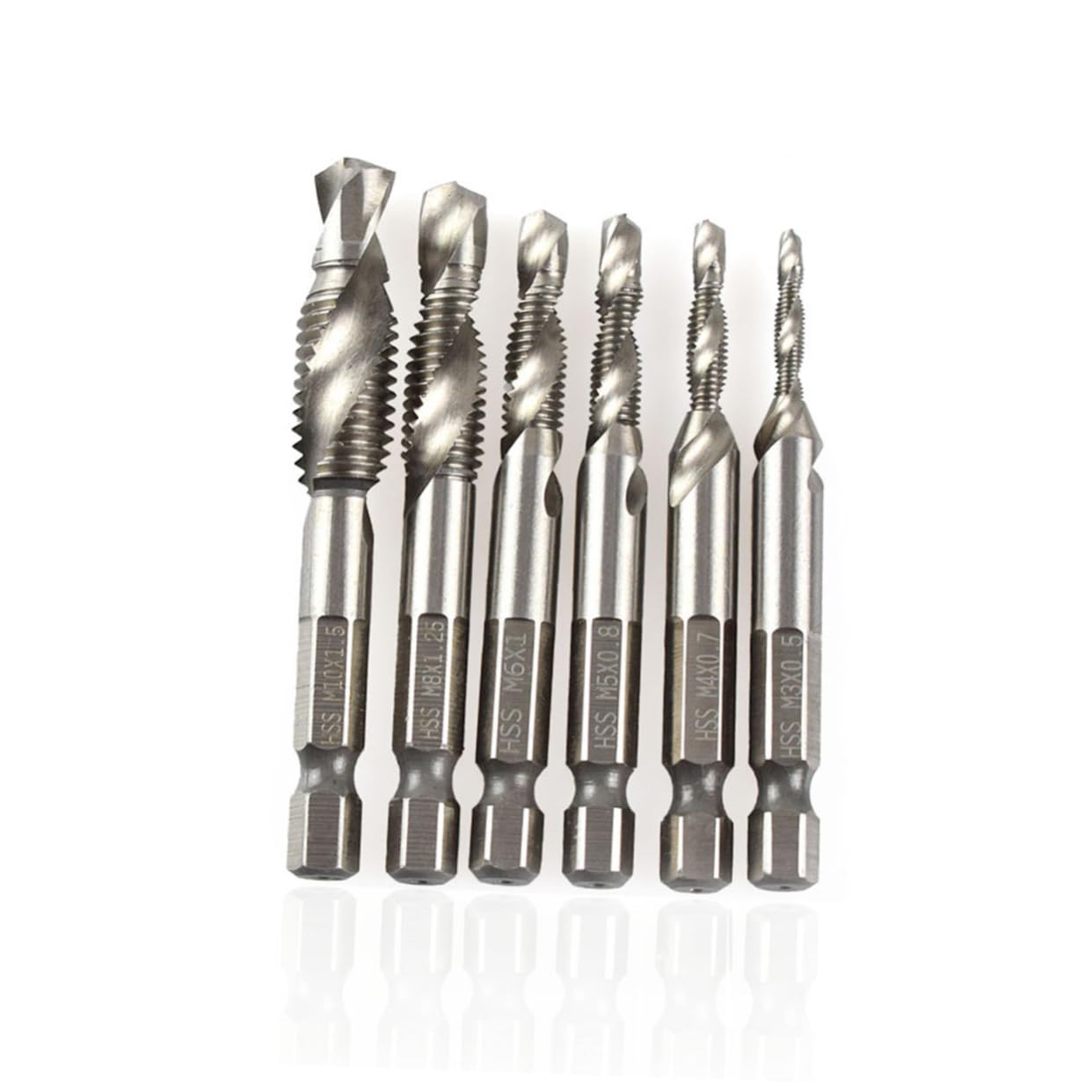 Housoutil Juego De 18 Brocas Avellanadas Con Revestimiento De Titanio Para Taladro De Metal Y Macho De Roscar Con Punta Espiral Para Acero.