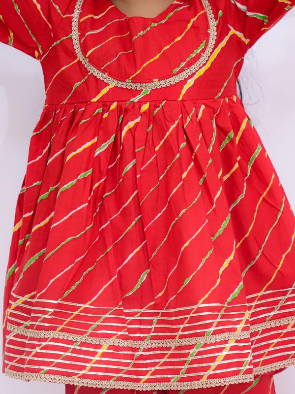 Image of LITTLE GINNIE Girls Kurta Sharara Set | Traditional Ethnic Wear for Kids